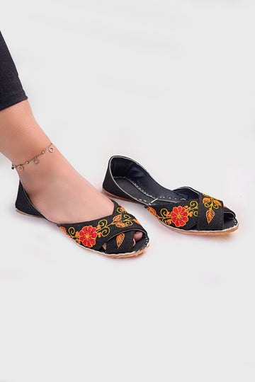 Black Jute Peshawari Khussa – Tradition in Every Step For Women